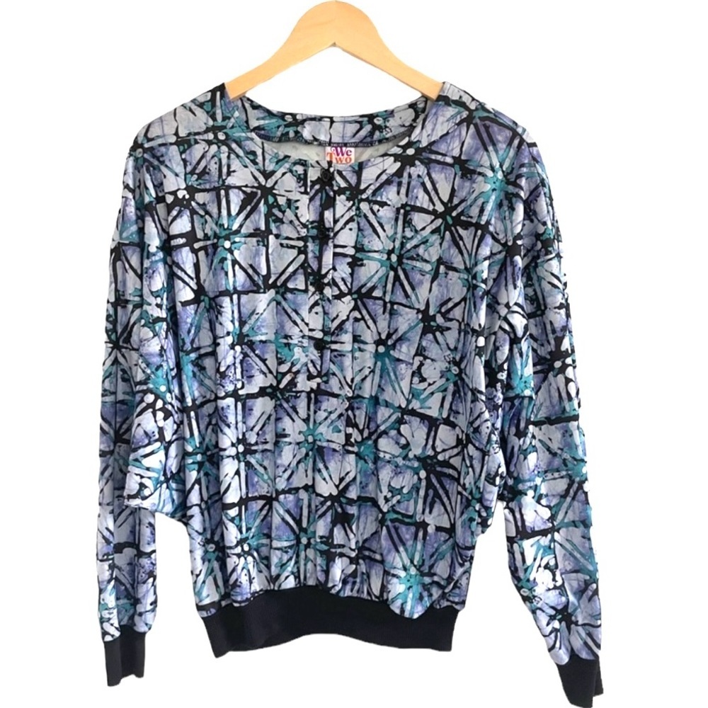 We Two | Funky vintage 80’s 100% polyester dolman balloon blouse sz 14 l…